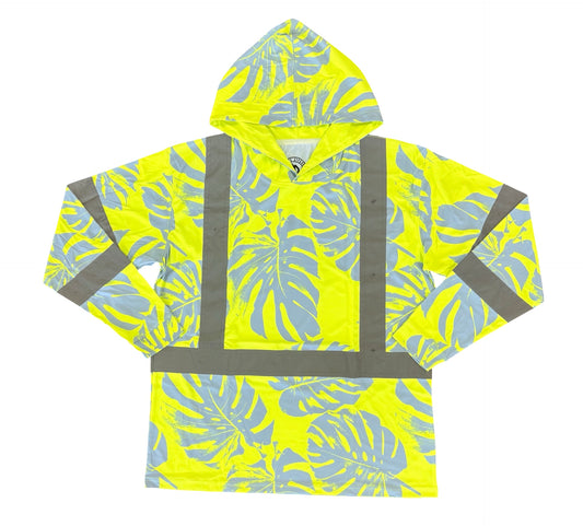 MONSTERA MADNESS - LONG SLEEVE HOODIE - CL 3 - YELLOW