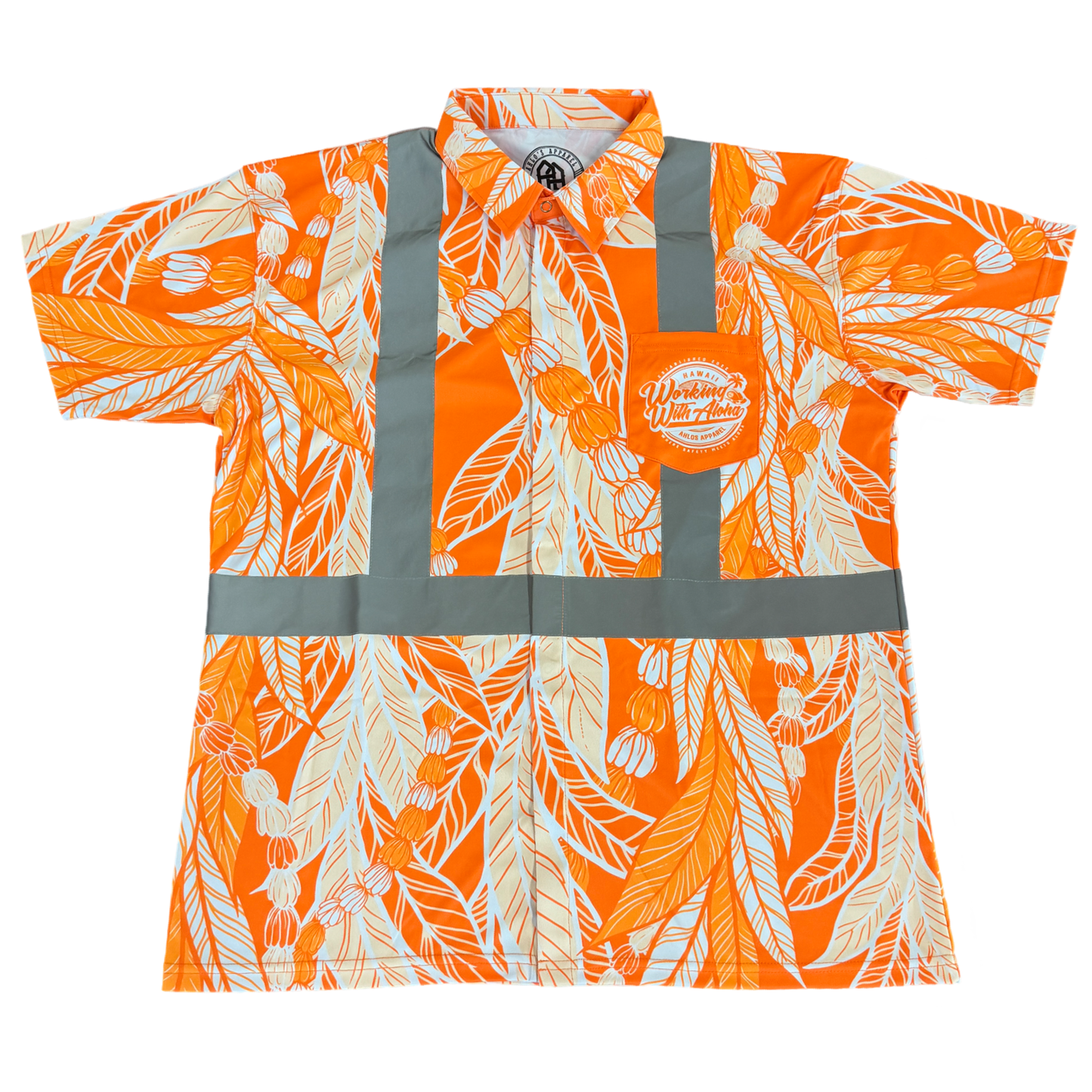 MAILE LEI / PIKAKE- SHORT SLEEVE POLO - ORANGE