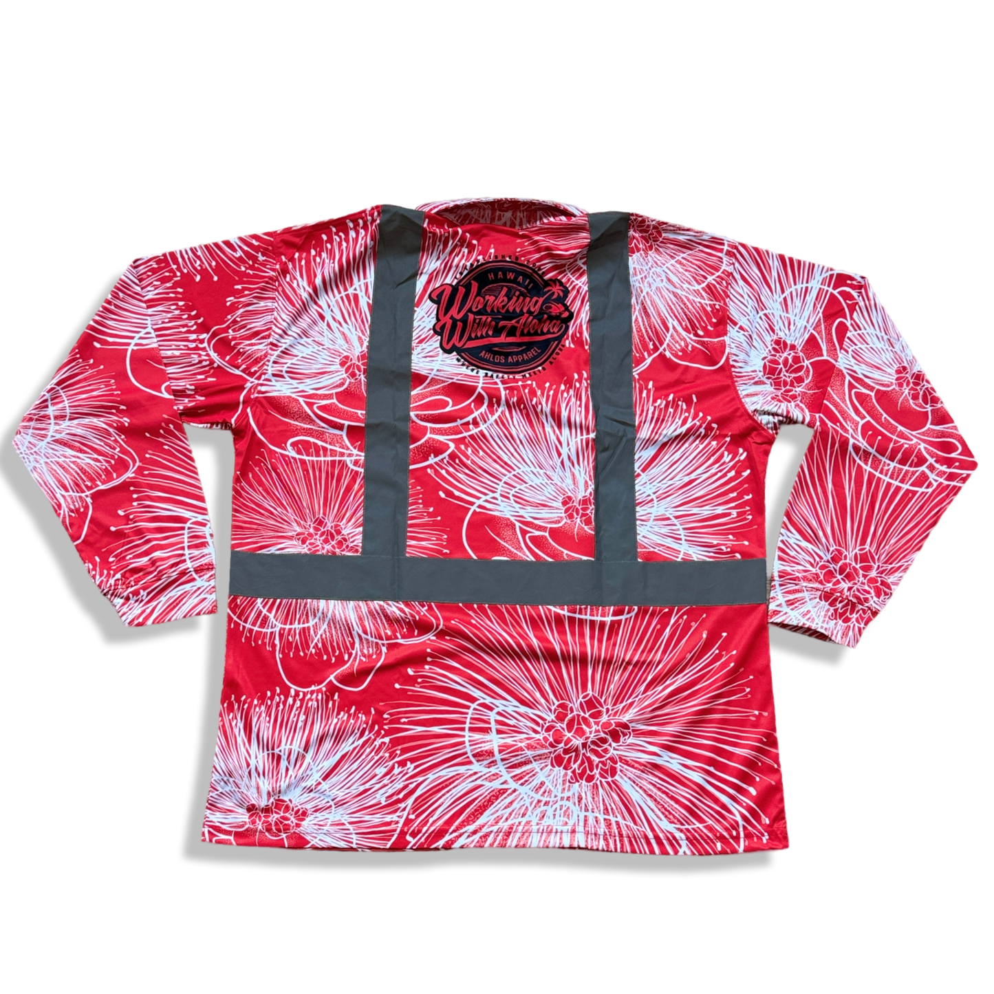 OHIA LEHUA - LONG SLEEVE POLO-RED