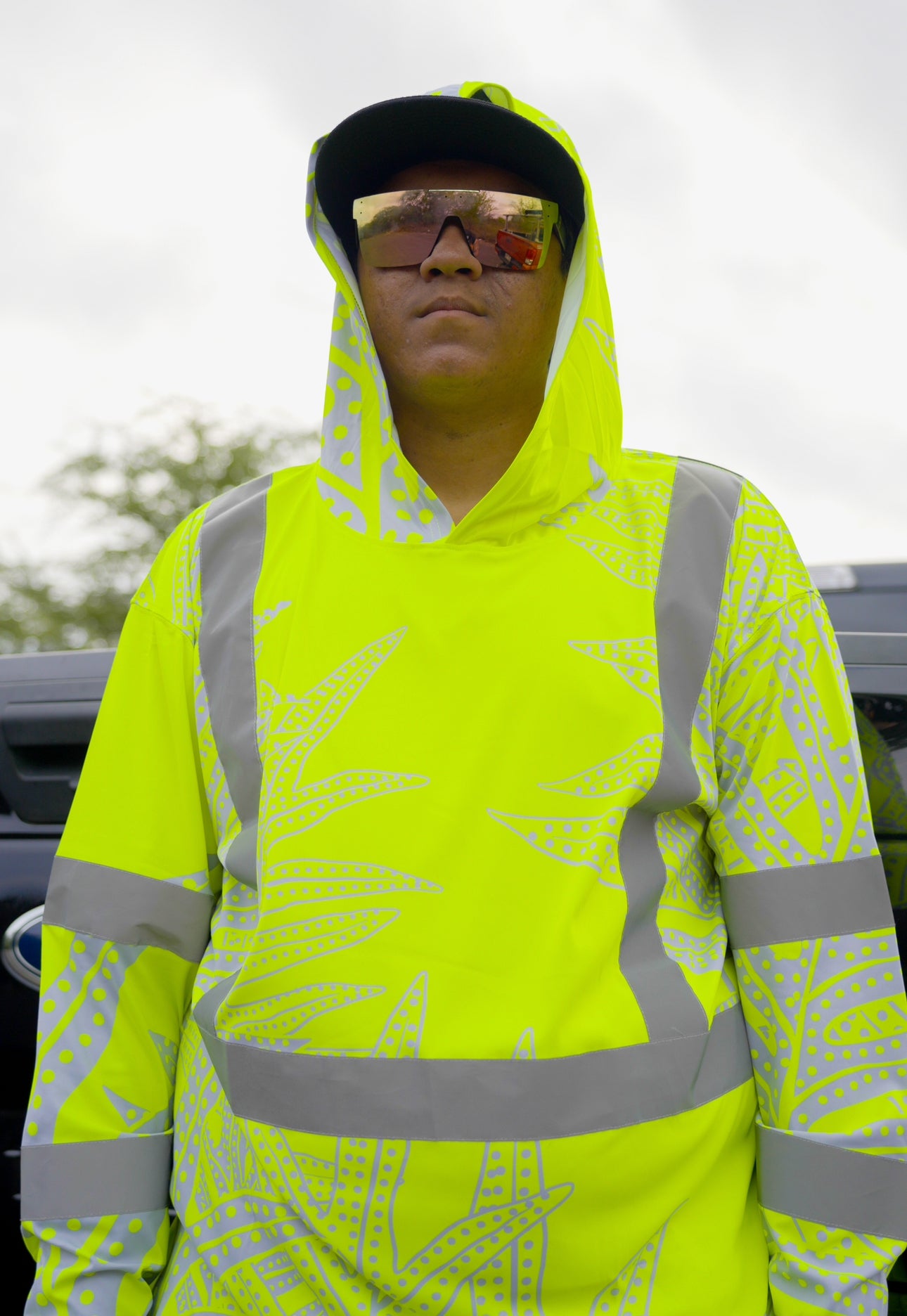 LAUA'E FERN - LONG SLEEVE HOODIE - YELLOW