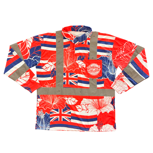 STATE OF ALOHA - L/S POLO CLASS 3 - RED & BLUE