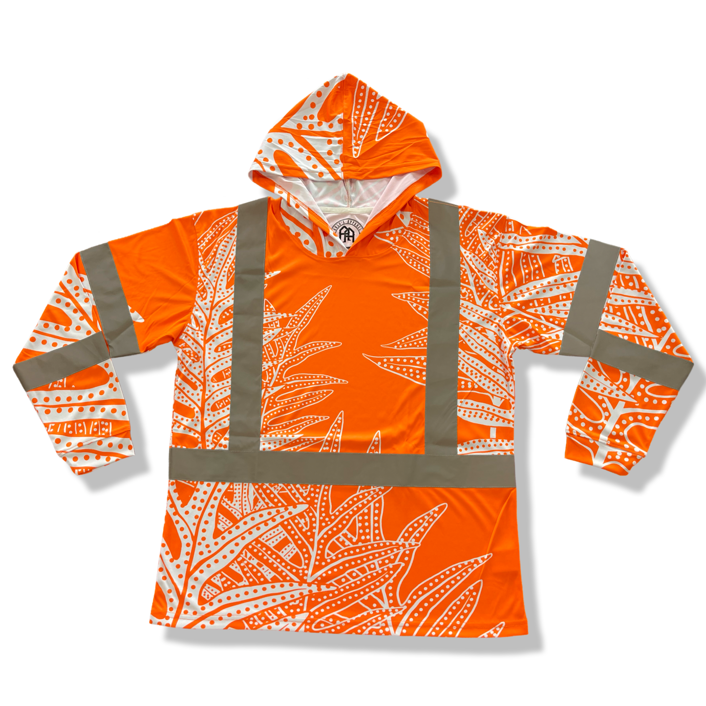 LAUA'E FERN - LONG SLEEVE HOODIE -ORANGE