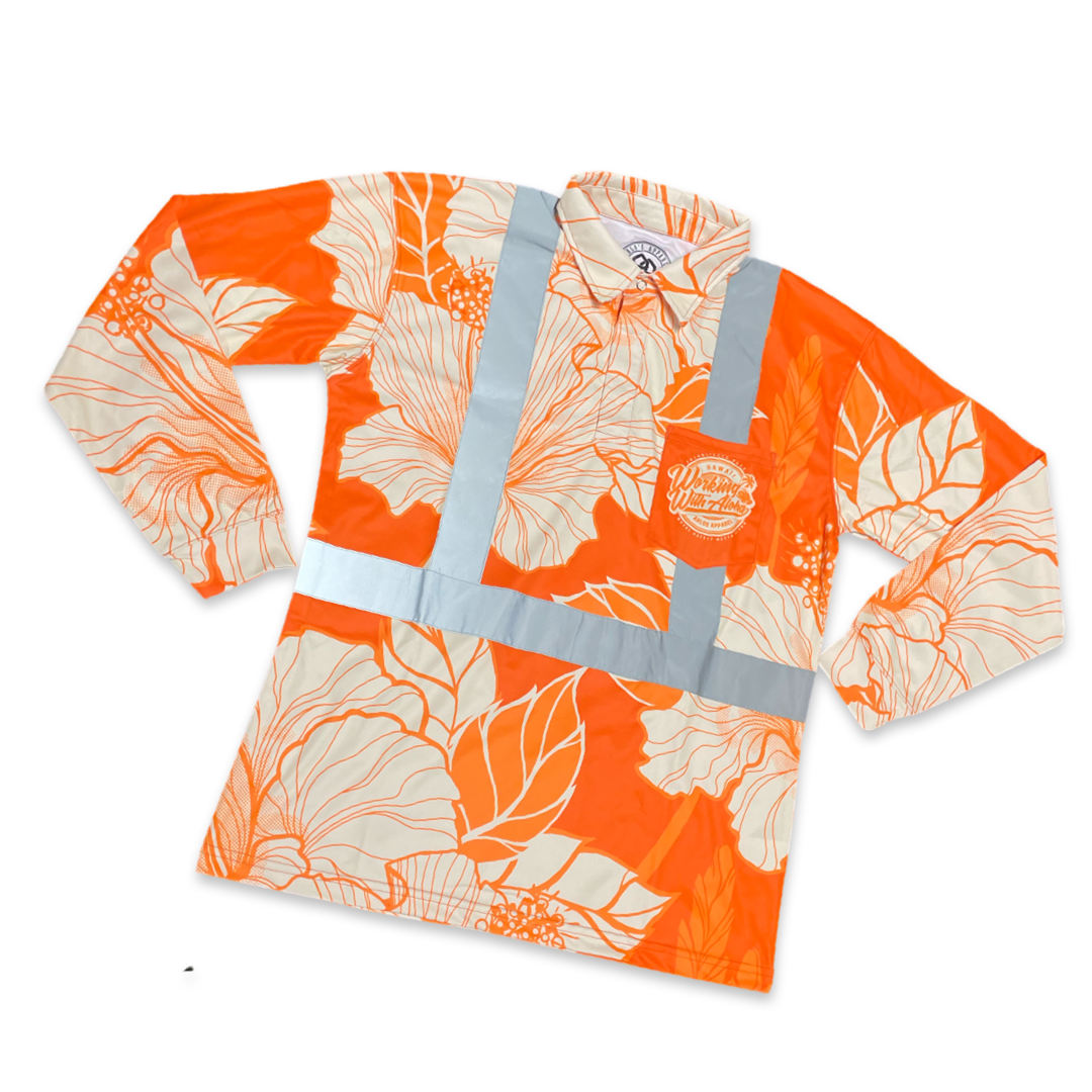 LONG SLEEVE-ORANGE-HIBISCUS