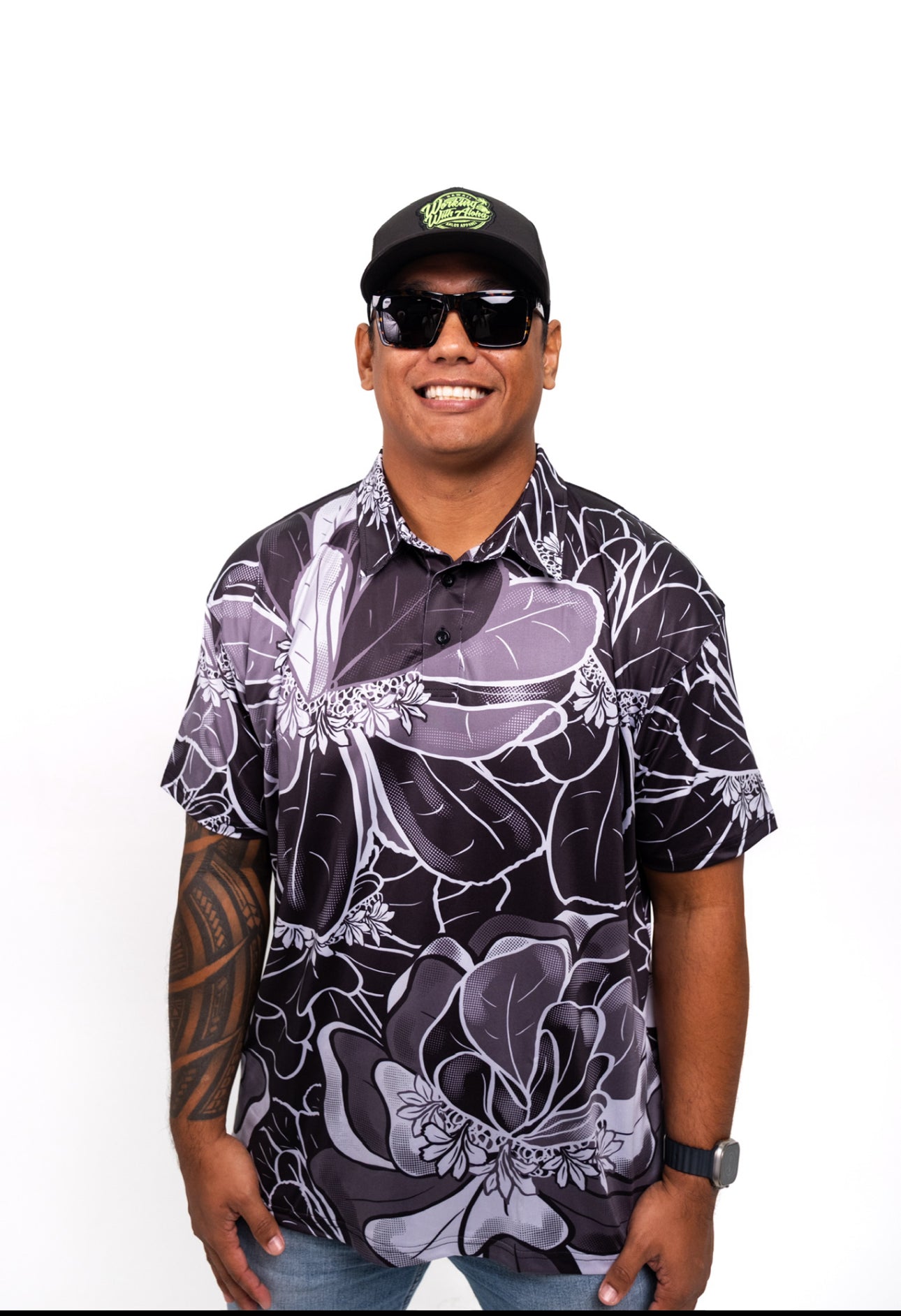 NAUPAKA - CLASSIC POLO - BLACK