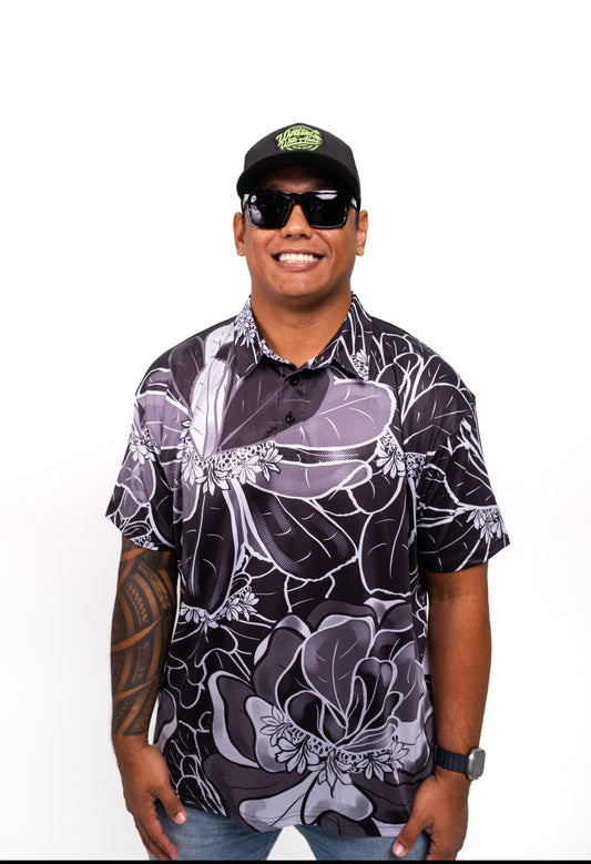 NAUPAKA - CLASSIC POLO - BLACK