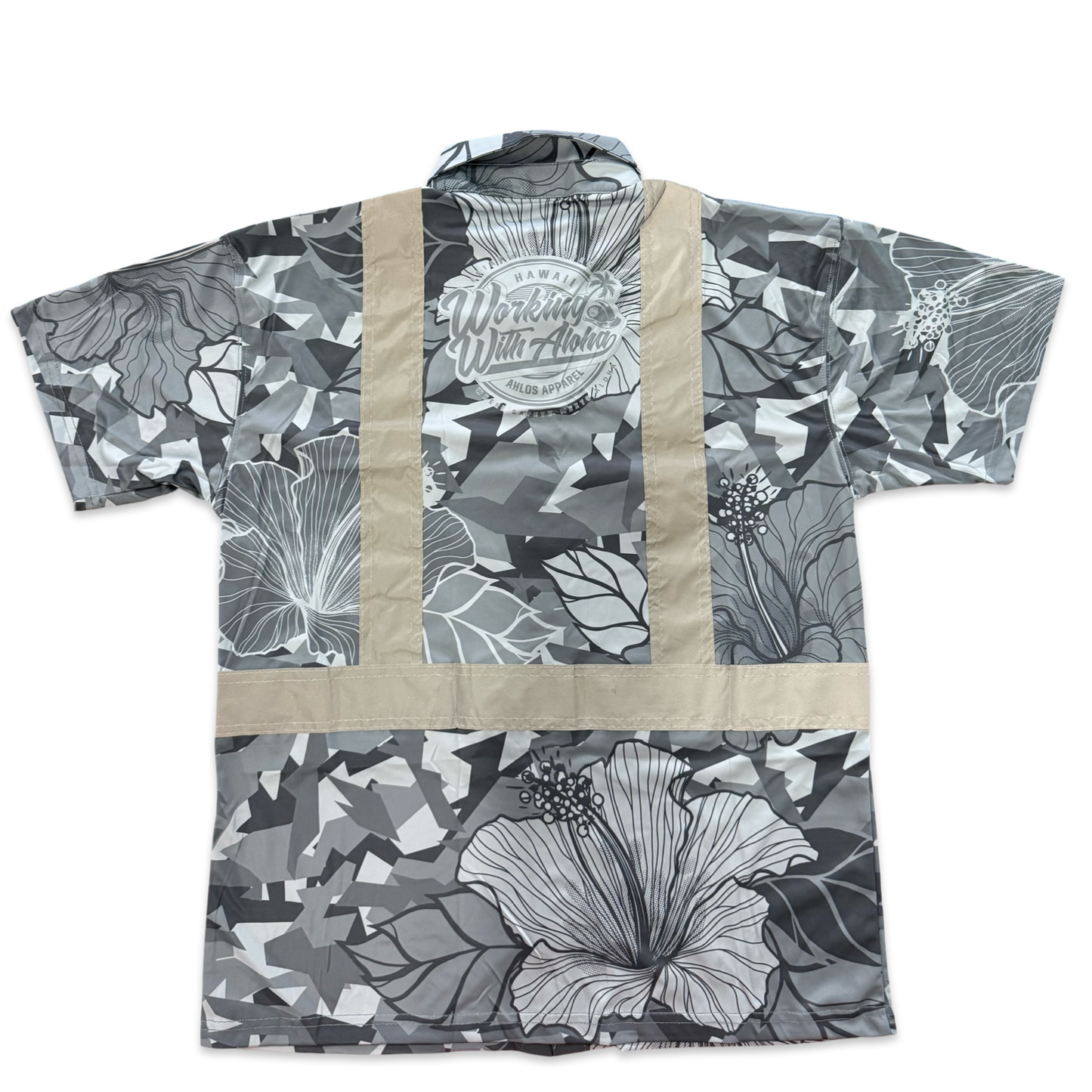 HIBISCUS CAMO  - SHORT SLEEVE POLO - CLASS 2 - GRAY
