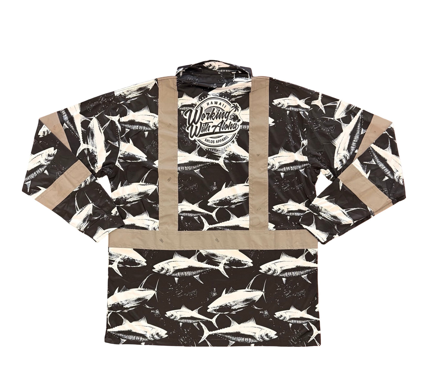 DA AHI RUN - LONG SLEEVE POLO - BLACK
