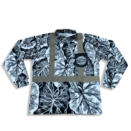 AHLO KALO - LONG SLEEVE POLO-BLACK/WHITE