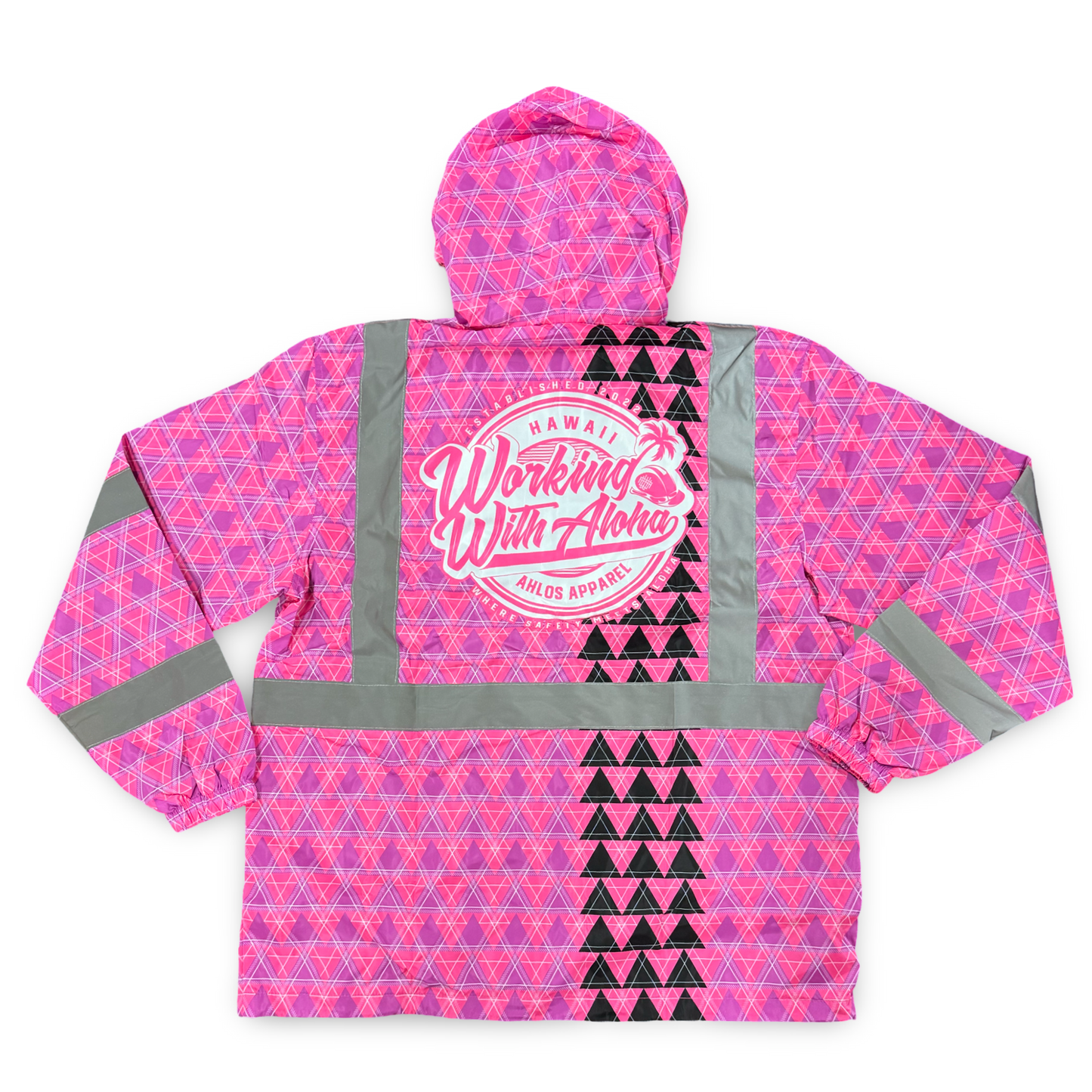 LOKAHI PLAID WINDBREAKER - CLASS 3- PINK