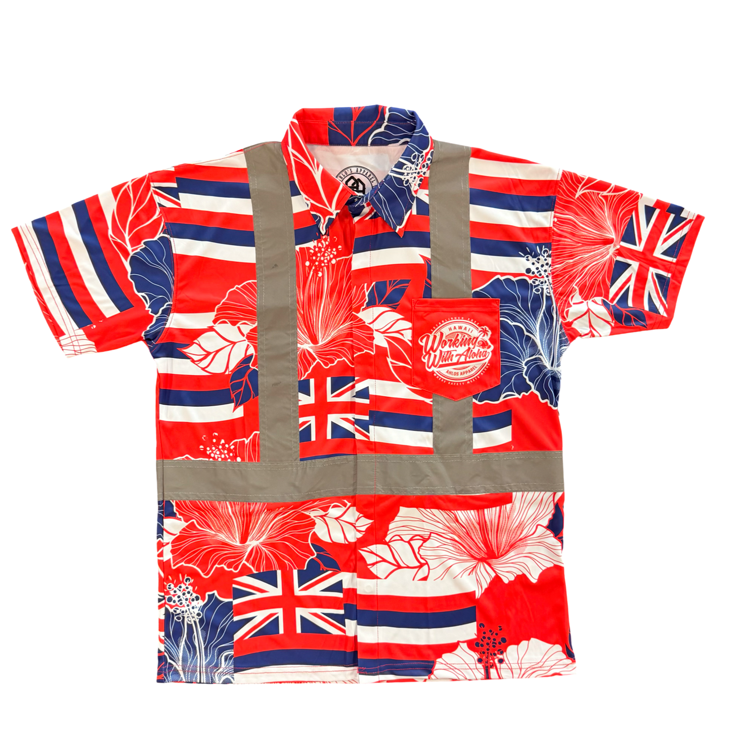STATE OF ALOHA - S/S POLO CLASS 2 - RED & BLUE