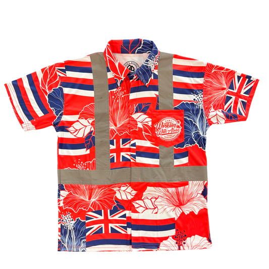 STATE OF ALOHA - S/S POLO CLASS 2 - RED & BLUE