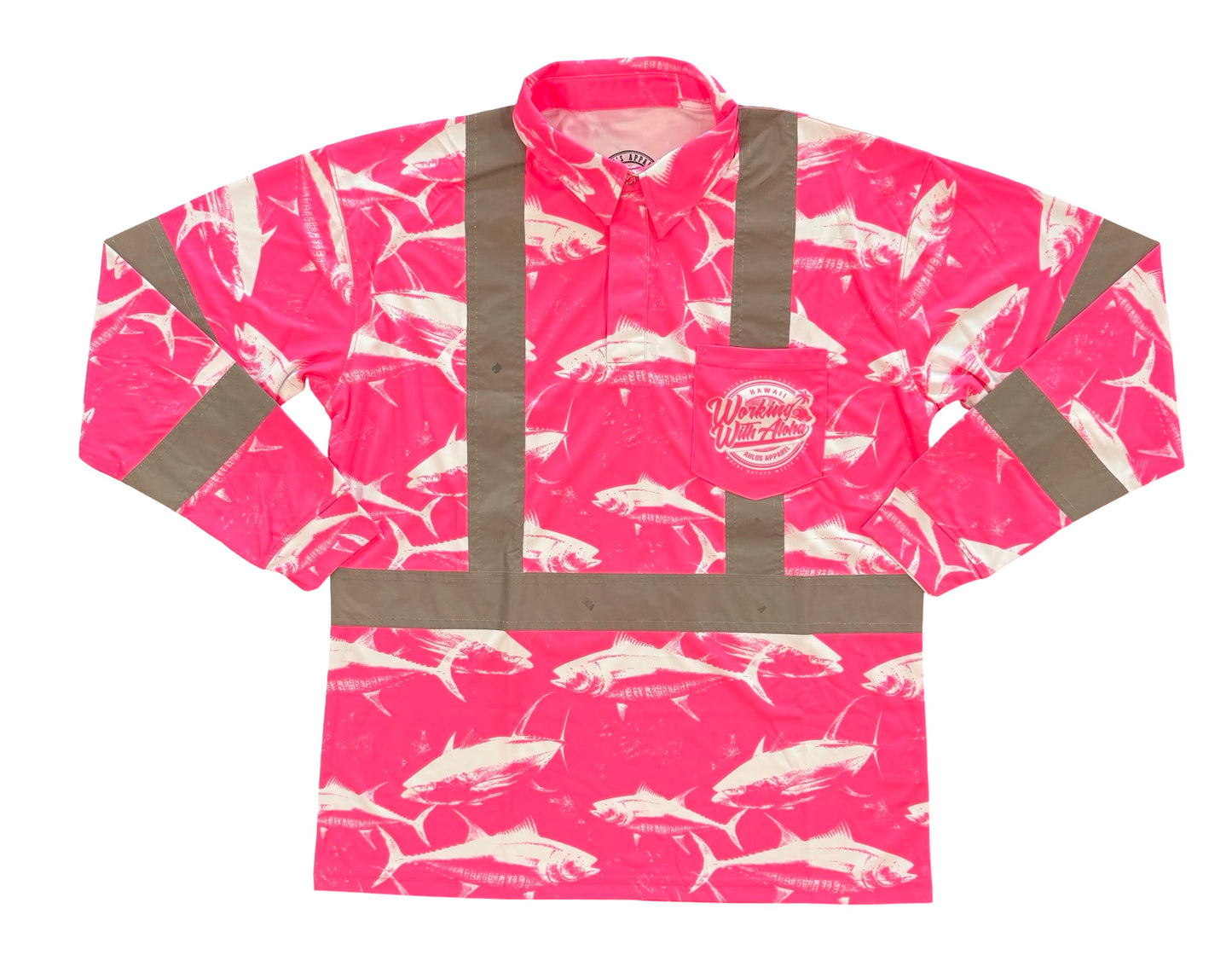 DA AHI RUN - LONG SLEEVE POLO - PINK