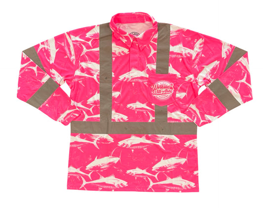 DA AHI RUN - LONG SLEEVE POLO CLASS-3  - PINK