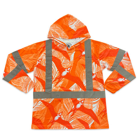 IWA BIRD - LONG SLEEVE HOODIE - ORANGE