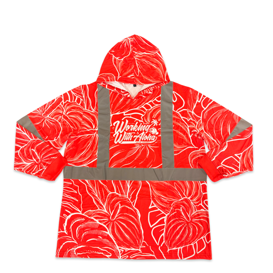ANTHURIM MIST - LONG SLEEVE HOODIE - RED