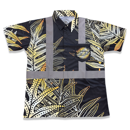 LAUA’E SHORT SLEEVE POLO - BLACK & GOLD