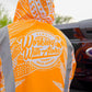 LAUA'E FERN - LONG SLEEVE HOODIE -ORANGE