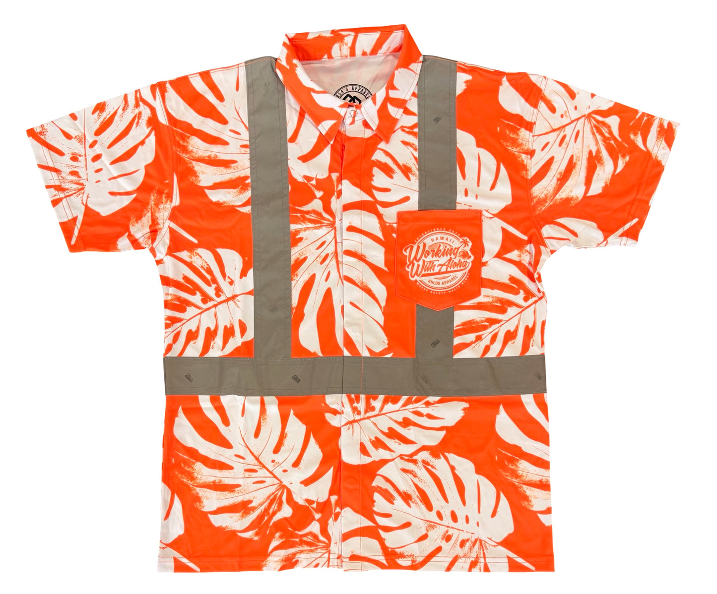 MONSTERA MADNESS - SHORT SLEEVE POLO - CL 2 - ORANGE