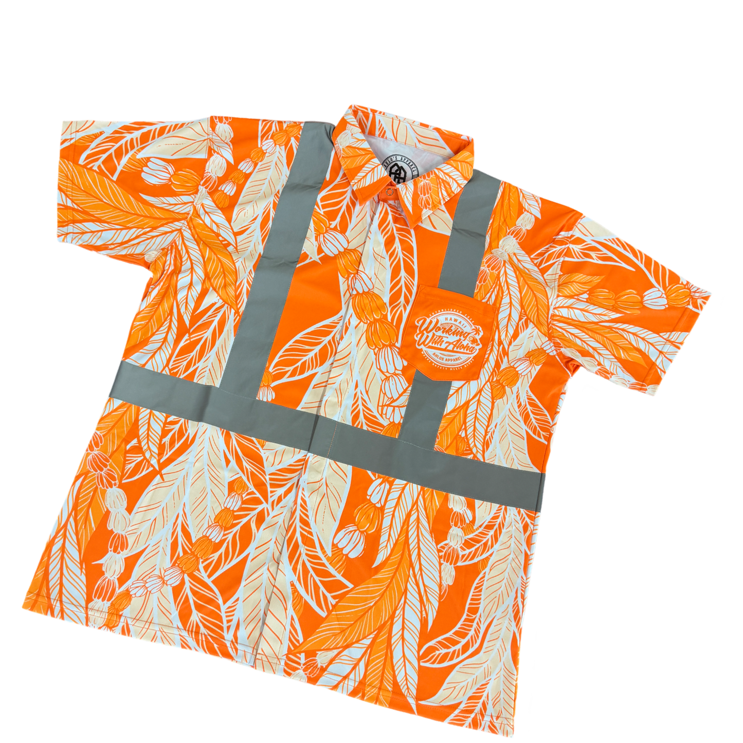 MAILE LEI / PIKAKE- SHORT SLEEVE POLO - ORANGE