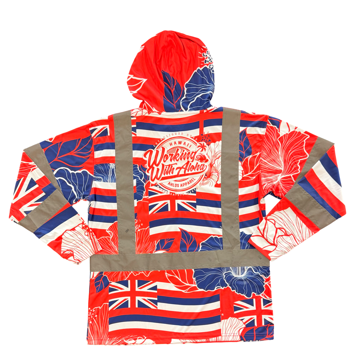 STATE OF ALOHA - L/S HOODIE CLASS 3 - RED & BLUE