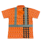 LOKAHI PLAID - SHORT SLEEVE POLO - CLASS 2 -ORANGE