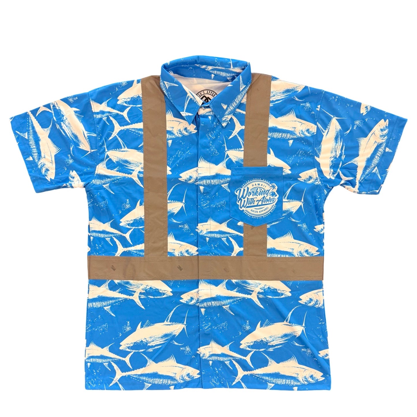 DA AHI RUN - SHORT SLEEVE POLO - BLUE