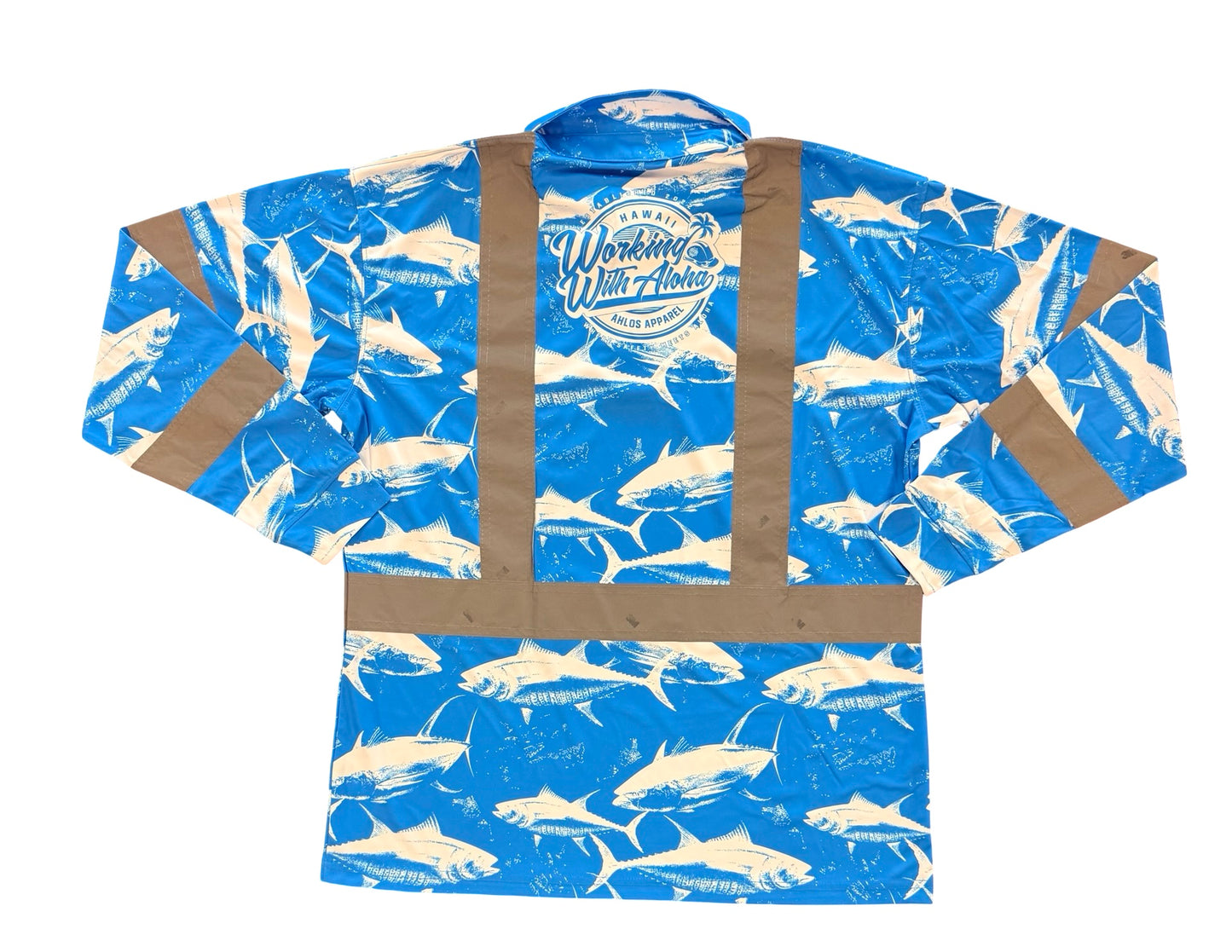 DA AHI RUN - LONG SLEEVE POLO - BLUE