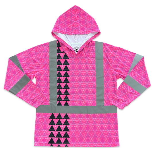 LOKAHI PLAID - LONG SLEEVE HOODIE - CLASS 3 - PINK