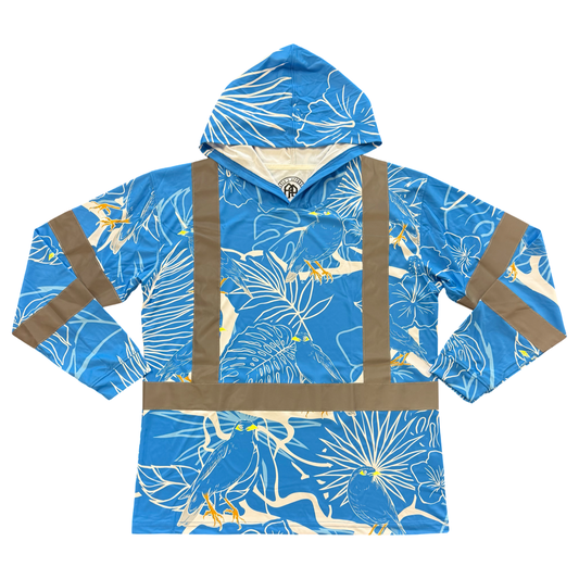 MYNA BIRD - LONG SLEEVE HOODIE- BLUE