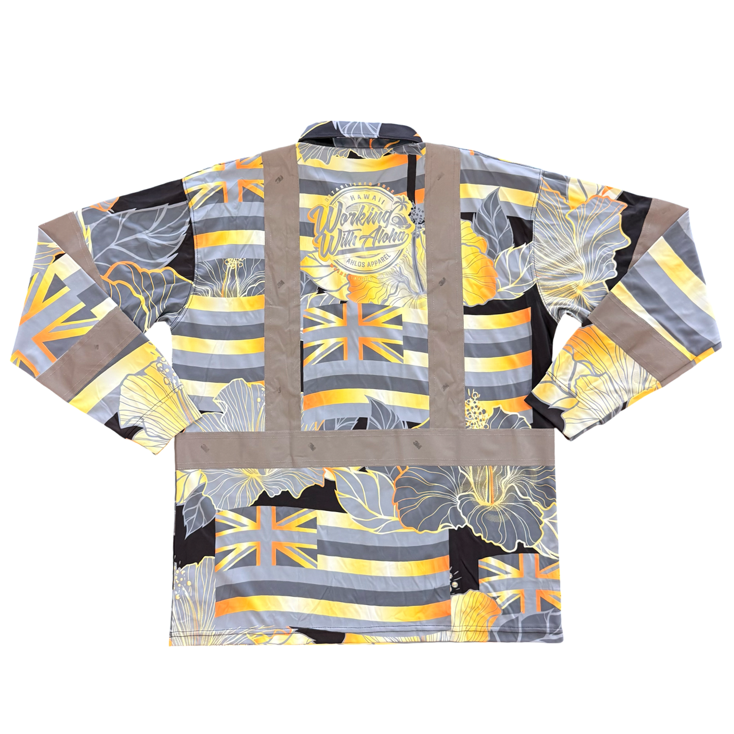 STATE OF ALOHA - L/S POLO CLASS 3 - BLACK/GOLD
