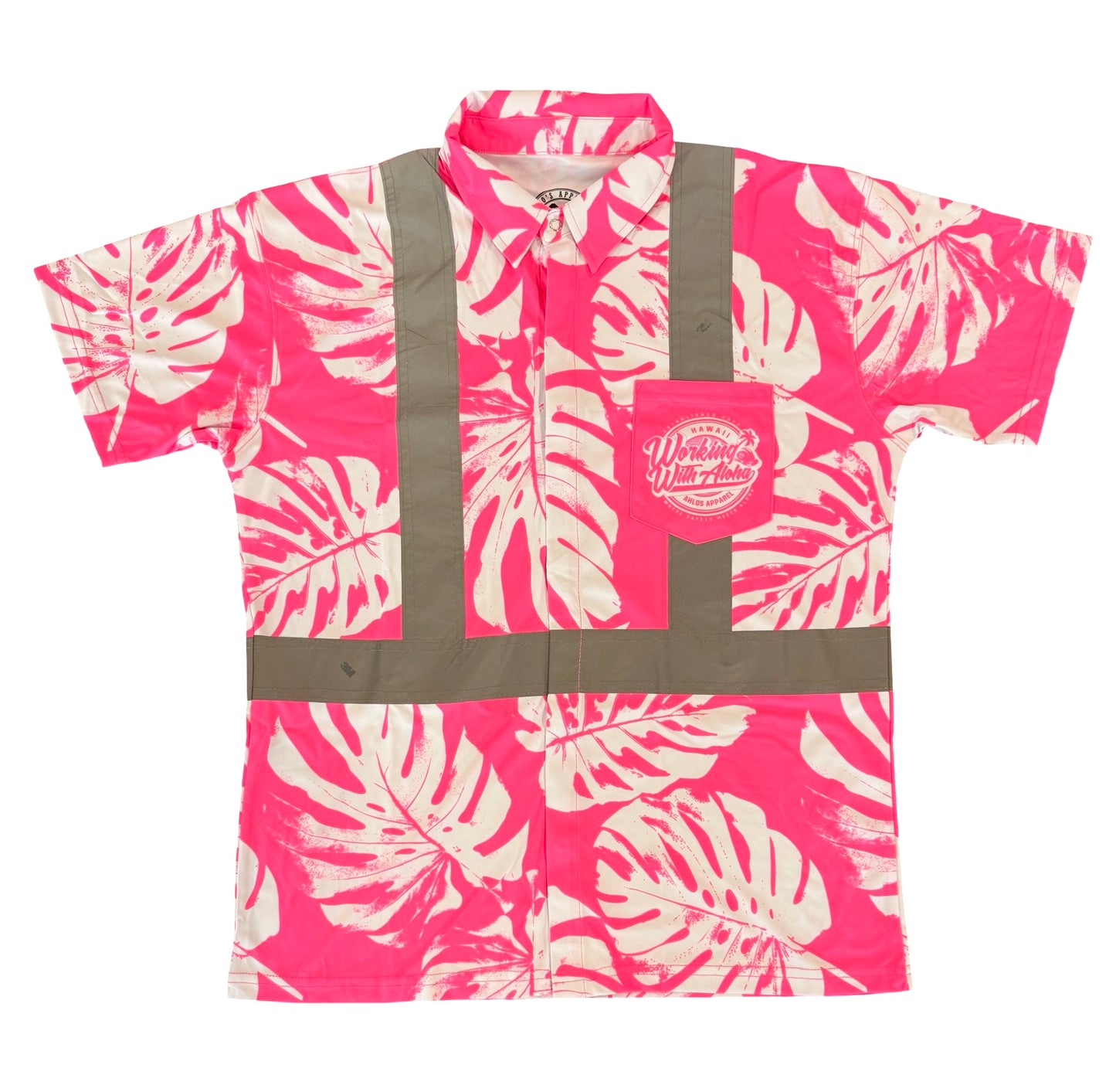 MONSTERA MADNESS - SHORT SLEEVE POLO - CL 2 - PINK
