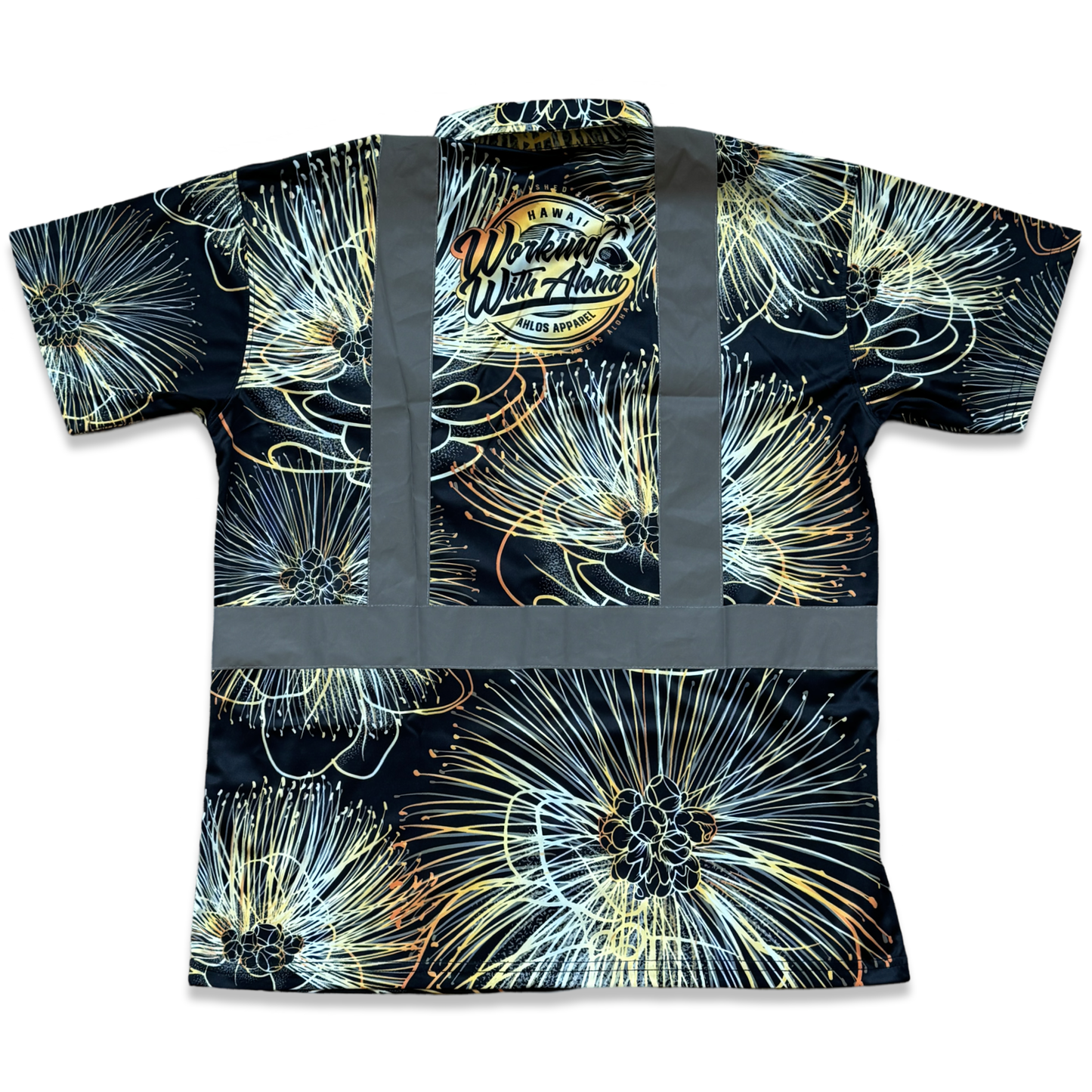 OHIA LEHUA - SHORT SLEEVE POLO-BLACK/GOLD