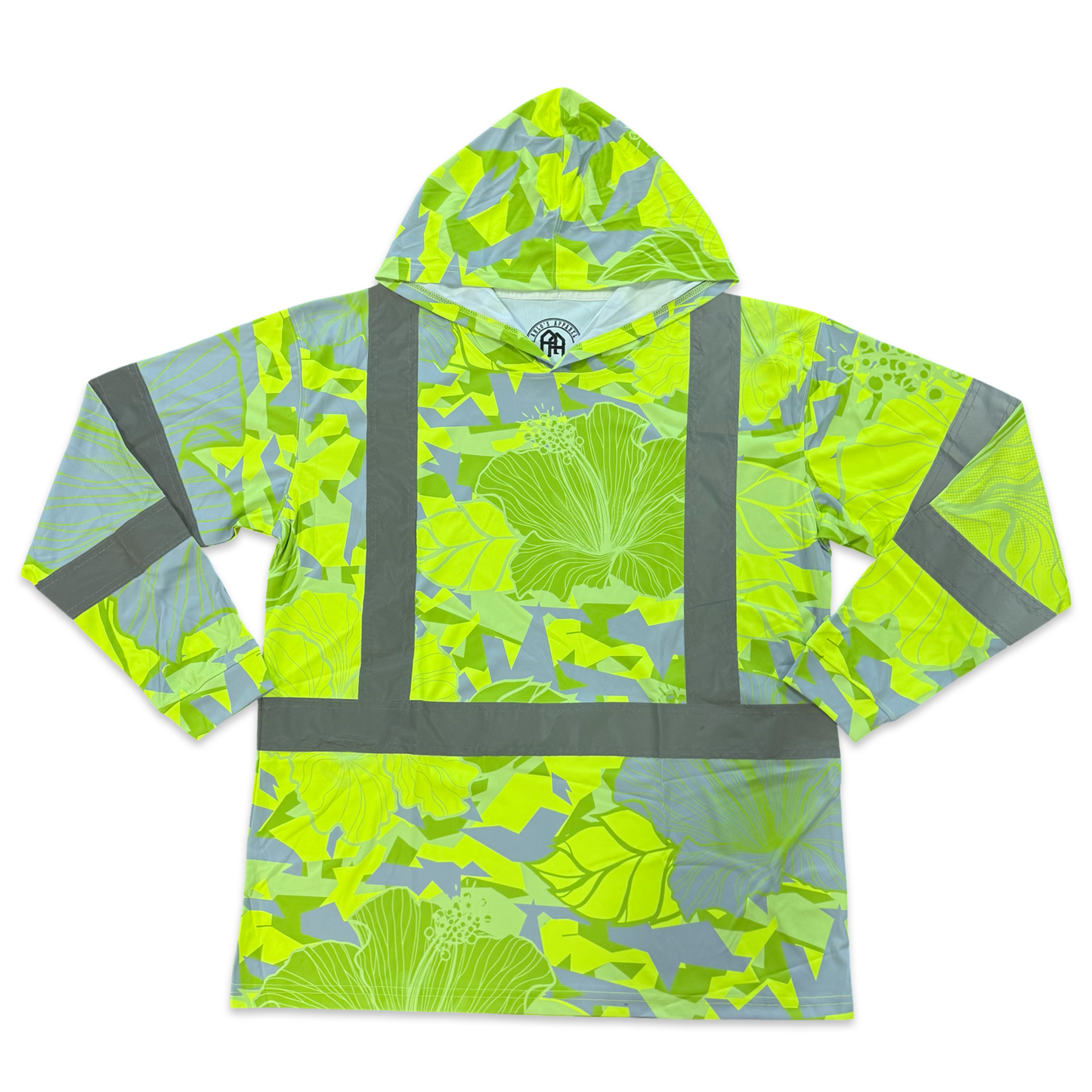 HIBISCUS CAMO  - LONG SLEEVE HOODIE - CLASS 3 - YELLOW
