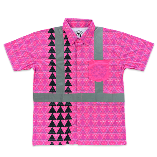 LOKAHI PLAID - SHORT SLEEVE POLO - CLASS 2 - PINK