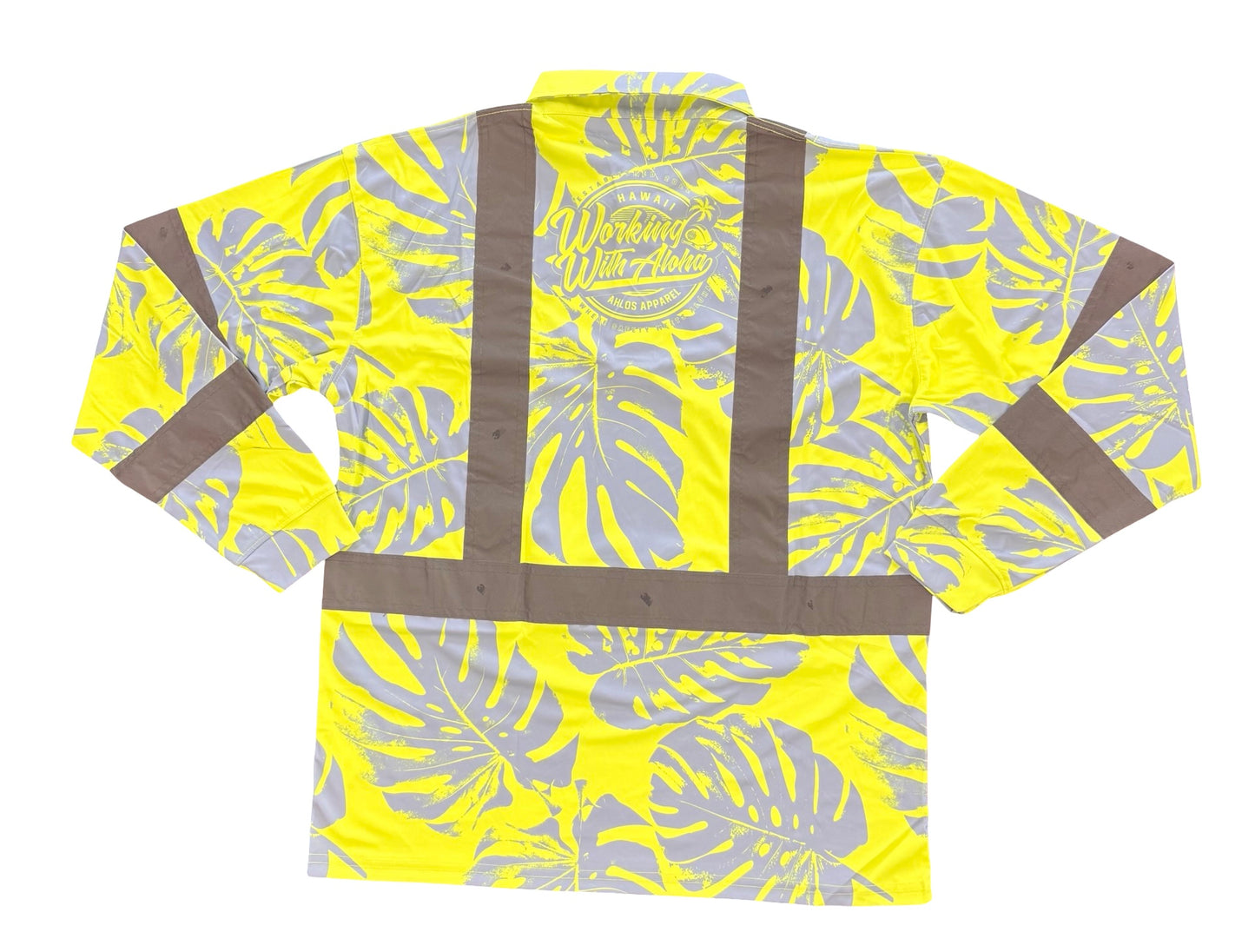 MONSTERA MADNESS - LONG SLEEVE POLO - CL 3 - YELLOW