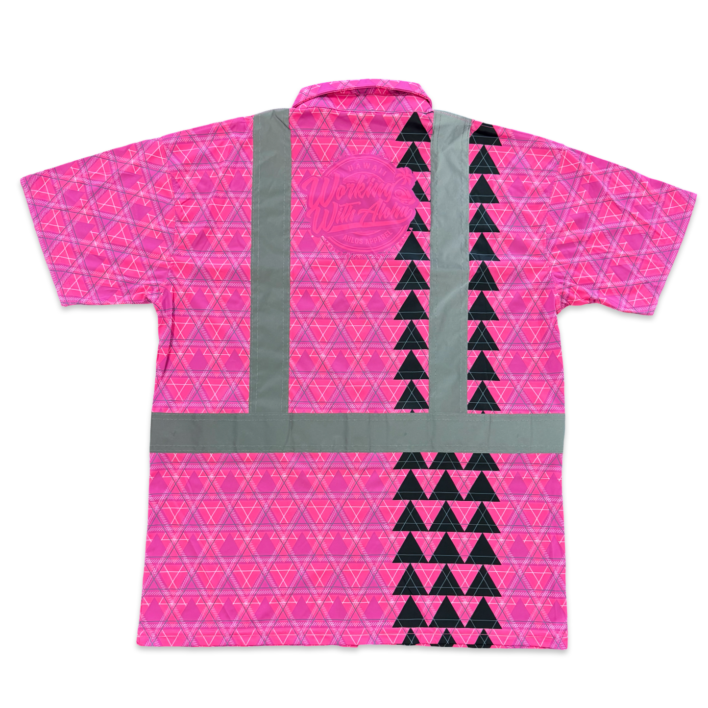 LOKAHI PLAID - SHORT SLEEVE POLO - CLASS 2 - PINK