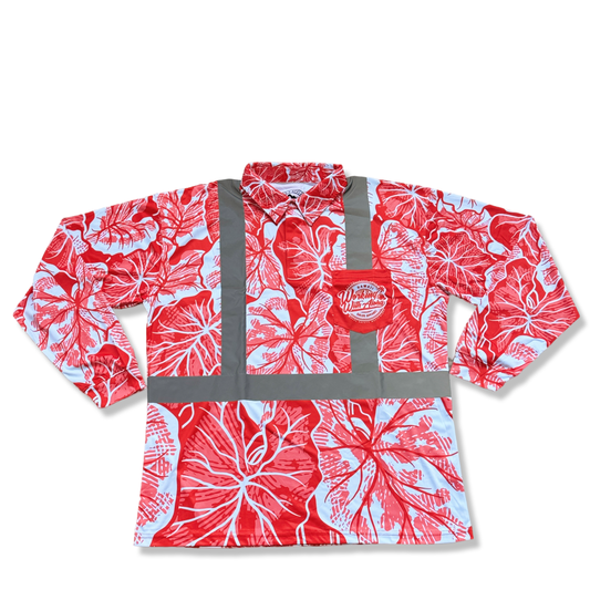 AHLO KALO - LONG SLEEVE POLO-RED