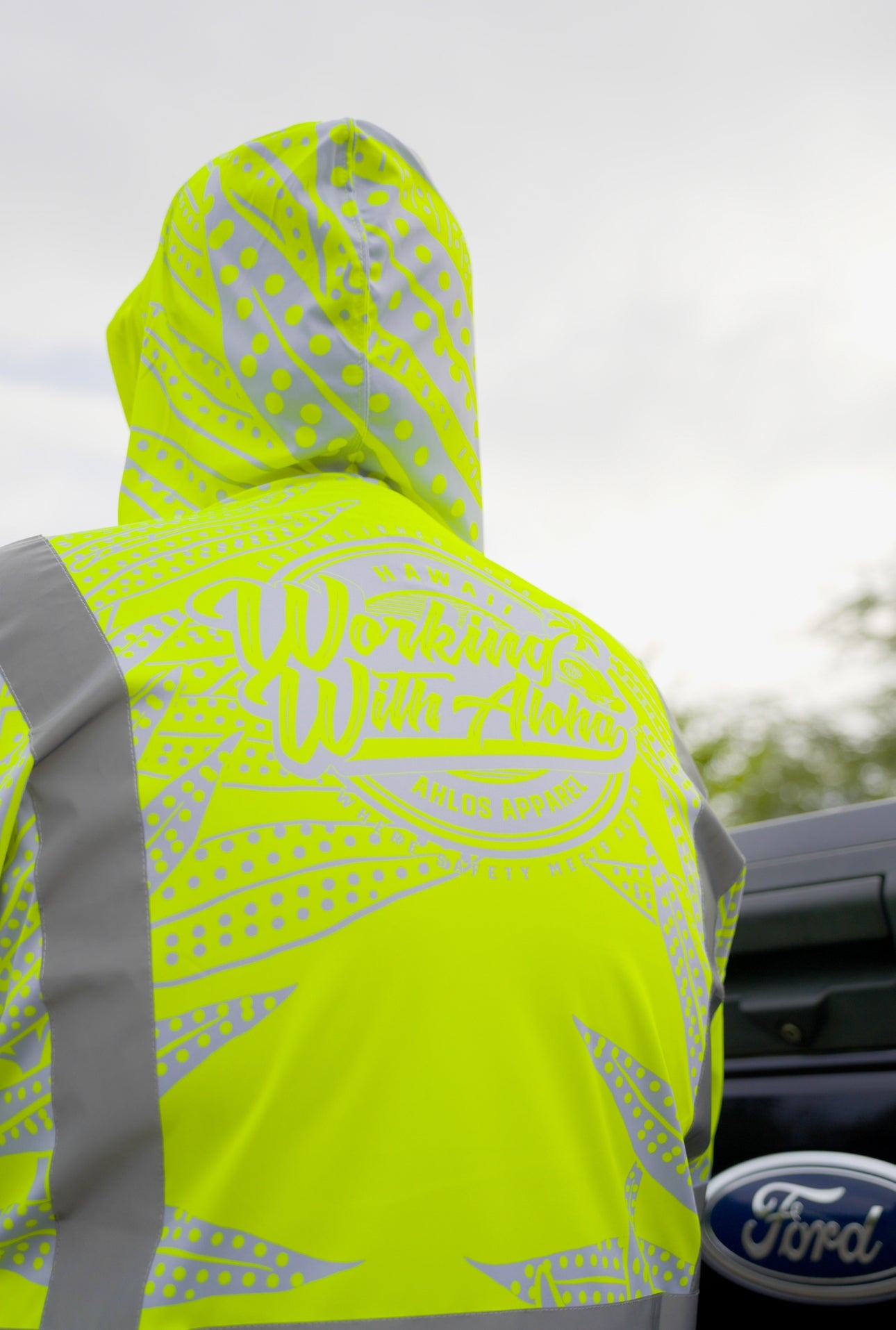 LAUA'E FERN - LONG SLEEVE HOODIE - YELLOW