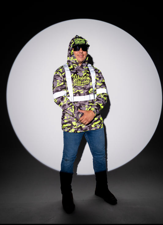 GREEN CAMO - LONG SLEEVE HOODIE -CLASS 3