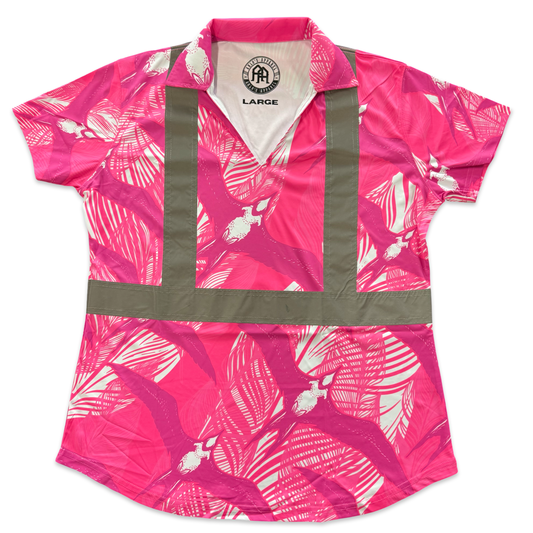 IWA BIRD -WOMENS SHORT SLEEVE POLO- PINK
