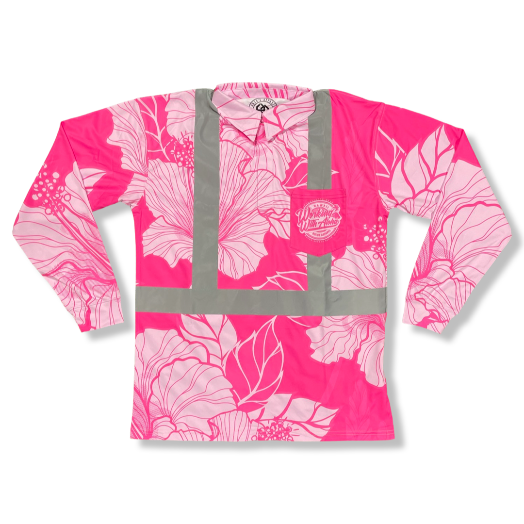 LONG SLEEVE- PINK-HIBISCUS