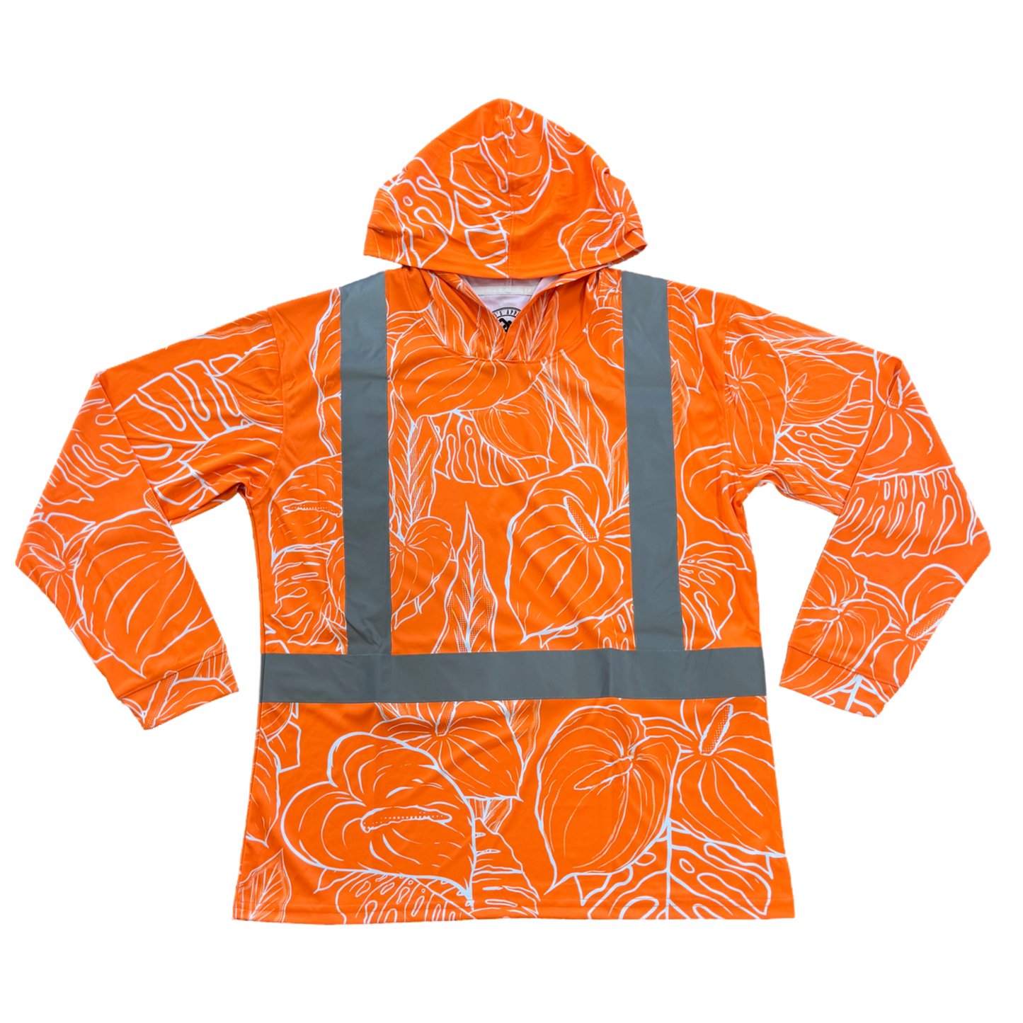 ANTHURIUM MIST - LONG SLEEVE HOODIE -ORANGE