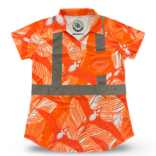IWA BIRD -WOMENS SHORT SLEEVE POLO- ORANGE