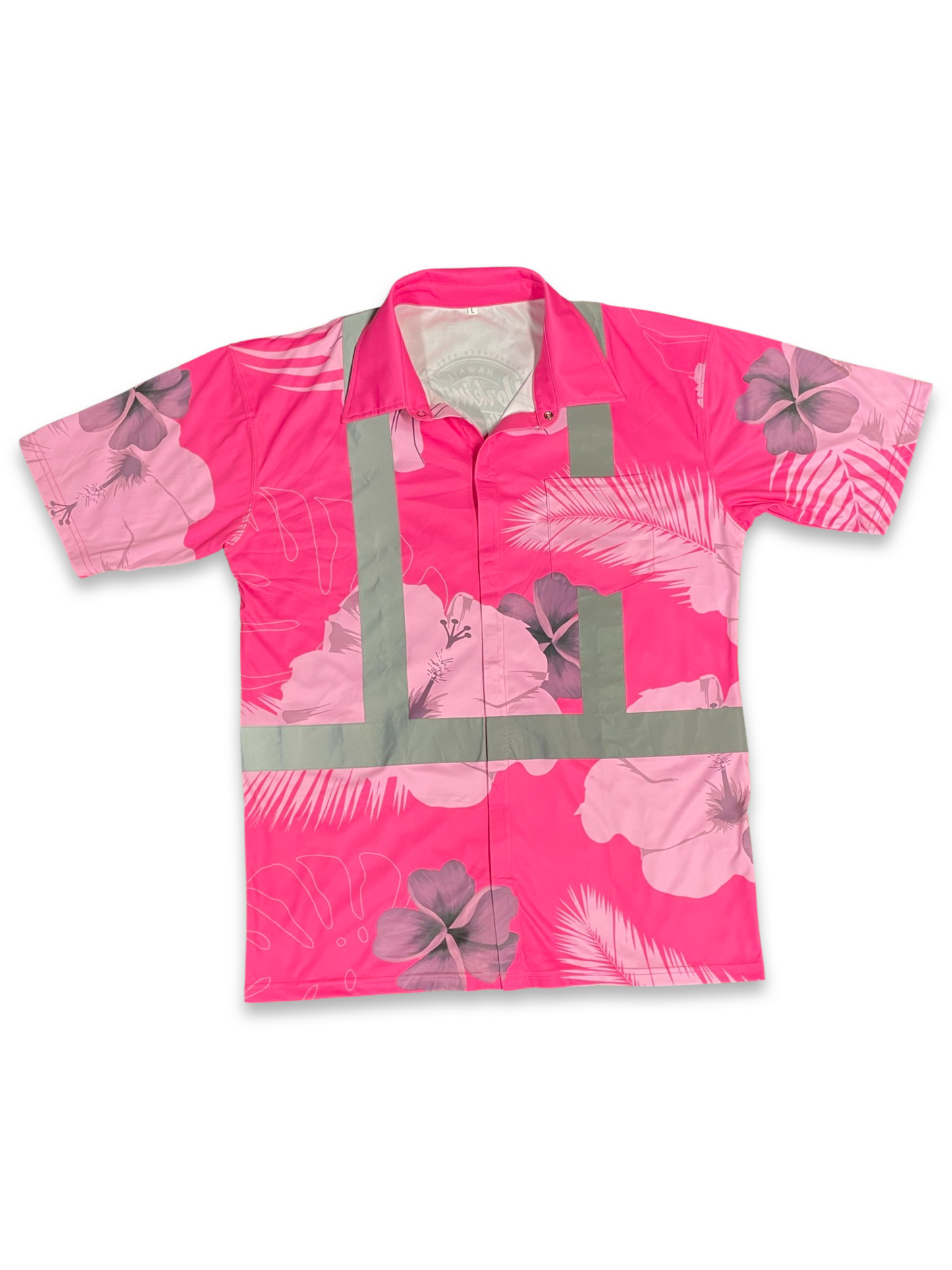 Pink-Tropical Flowers-HI VIS Aloha Polo