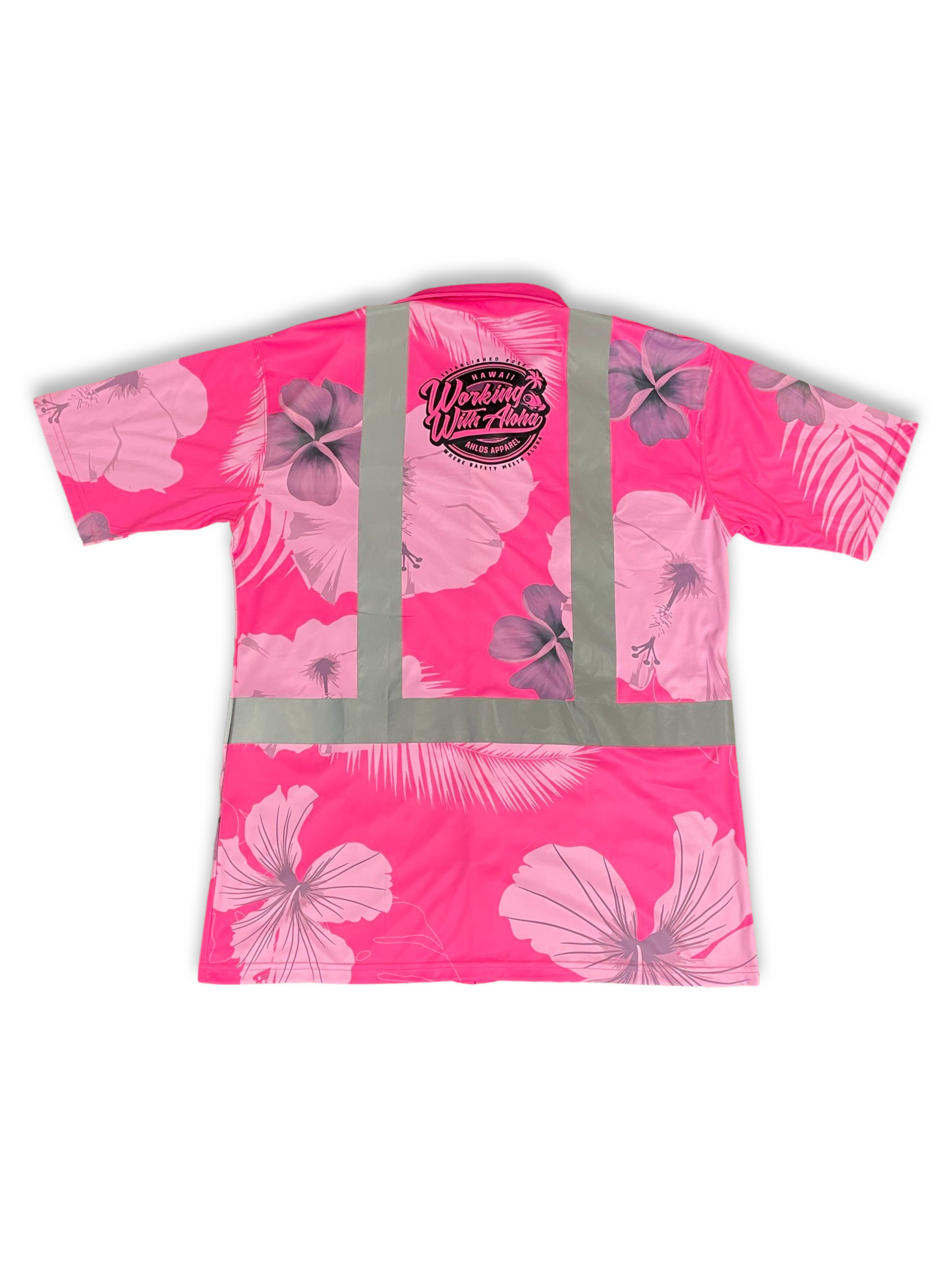 Pink-Tropical Flowers-HI VIS Aloha Polo – Ahlo's Apparel