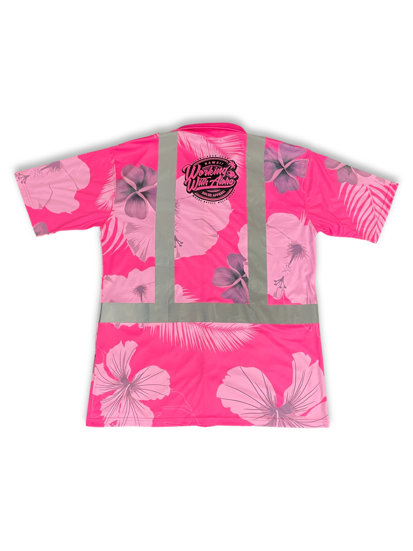 Pink-Tropical Flowers-HI VIS Aloha Polo