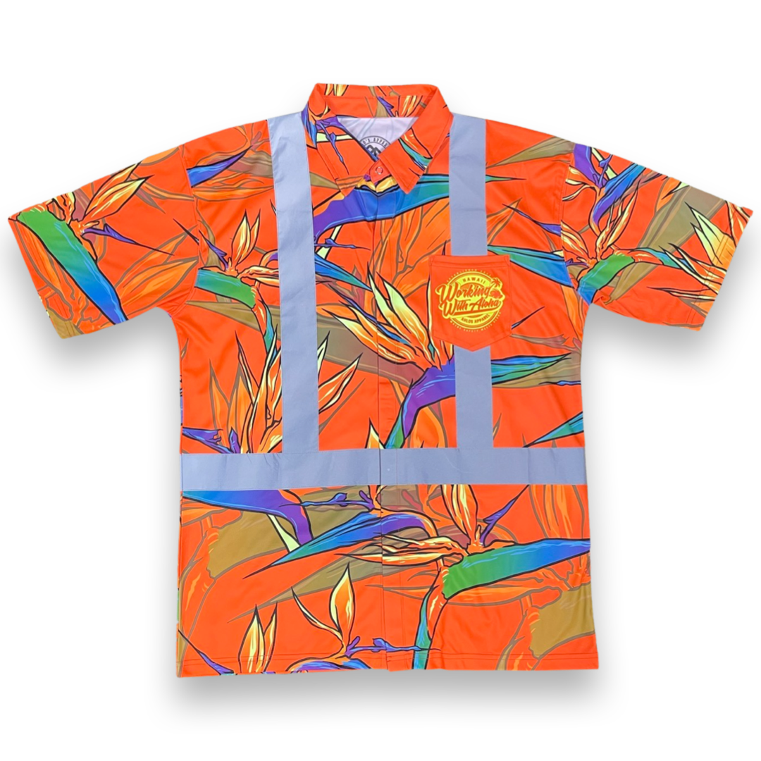 Orange-BOP- HI VIS Aloha Polo